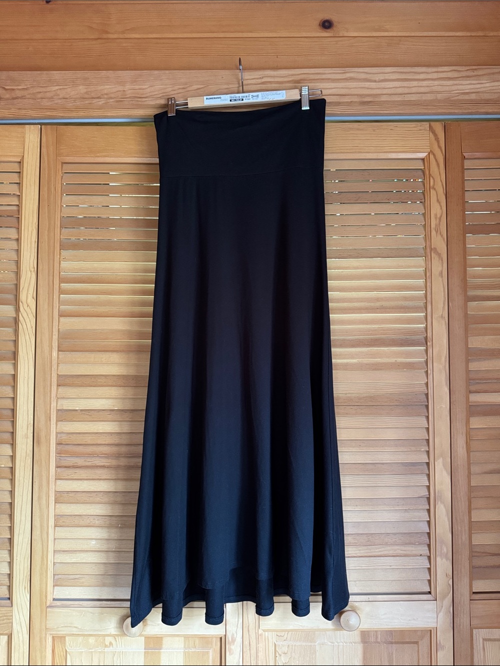Black Maxi Skirt with Flowing A-Line Cut